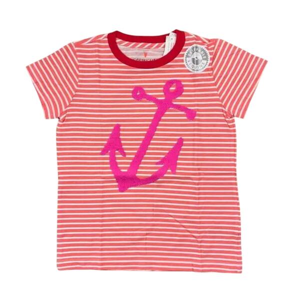 NWT J. Crew Girls' Pink, Red & White W/Flippable Sequin Anchor T-Shirt - Picture 5 of 12
